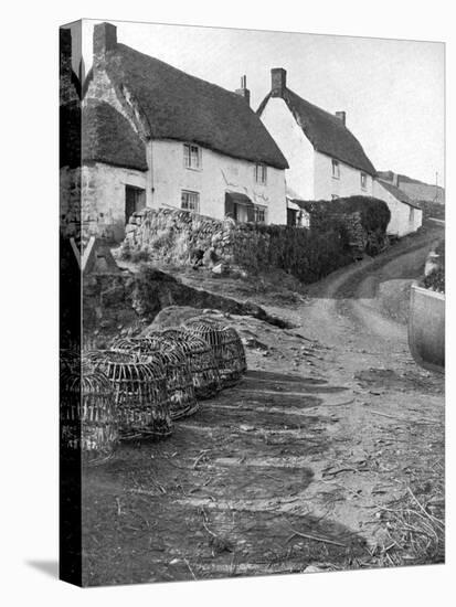 Thatched Cottages in Cadgwith, Cornwall, 1924-1926-Underwood-Premier Image Canvas