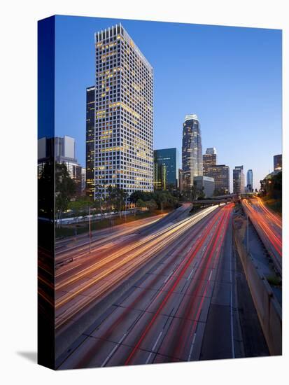 The 110 Harbour Freeway and Downtown Los Angeles Skyline, California, United States of America, Nor-Gavin Hellier-Premier Image Canvas