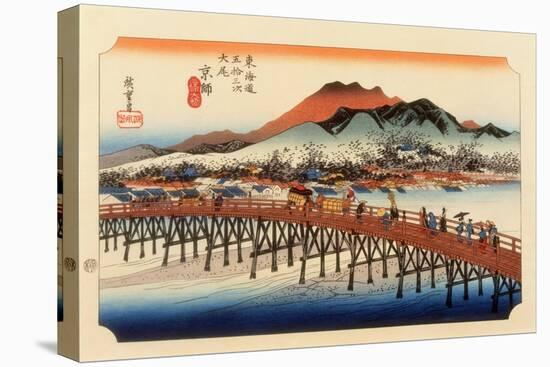 The 53 Stations of the Tokaido, The End: Sanjo O-Hashi, Kyoto-Ando Hiroshige-Premier Image Canvas