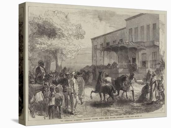 The Abyssinian Expedition, Transport Officers Buying Mules Opposite Shepheard's Hotel, Cairo-Charles Robinson-Premier Image Canvas