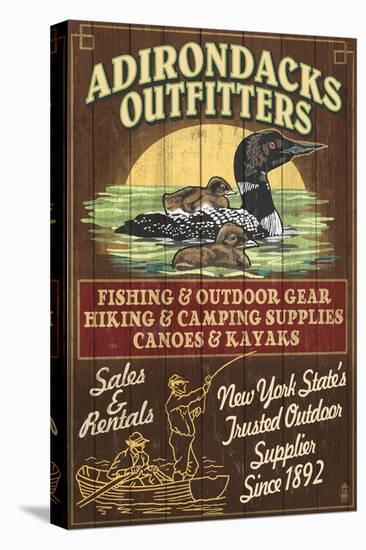 The Adirondacks, New York State - Outfitters Loon-Lantern Press-Stretched Canvas