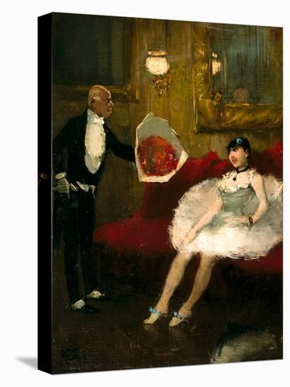 The Admirer, C.1877-79 (Oil on Canvas Mounted on Wood)-Jean Louis Forain-Premier Image Canvas