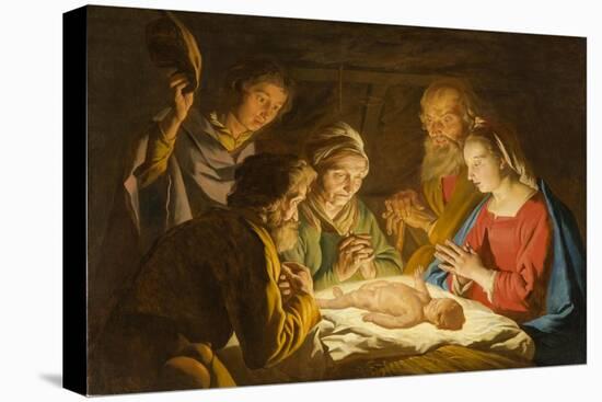 The Adoration of the Shepherds, c.1635-1637-Matthias Stomer-Premier Image Canvas