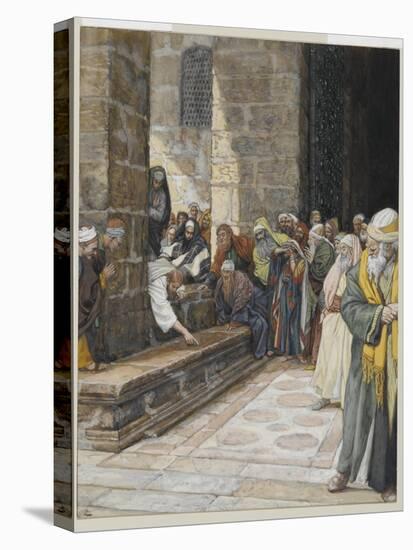 The Adulterous Woman - Christ Writing Upon the Ground-James Tissot-Premier Image Canvas