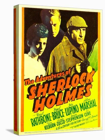 The Adventures of Sherlock Holmes, Ida Lupino, Alan Marshal, Basil Rathbone, 1939-null-Stretched Canvas