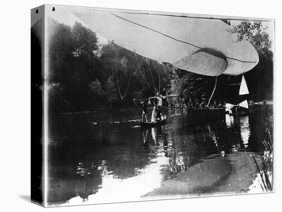 The Airship of Alberto Santos-Dumont (1873-1932) Landing in Bois de Boulogne in the Rothschild…-Valerian Gribayedoff-Premier Image Canvas