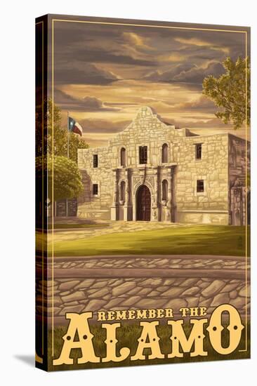 The Alamo Sunset - San Antonio, Texas-Lantern Press-Stretched Canvas