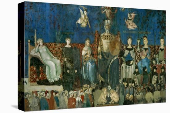 The Allegory of Good Government, Showing the Virtues-Ambrogio Lorenzetti-Premier Image Canvas