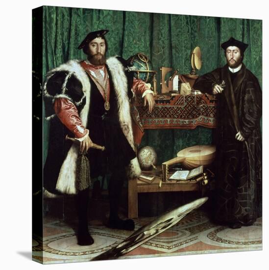 The Ambassadors "With Anamorphosis In the Lower Part of the Painting" 1533, Germany School-Hans Holbein the Younger-Premier Image Canvas