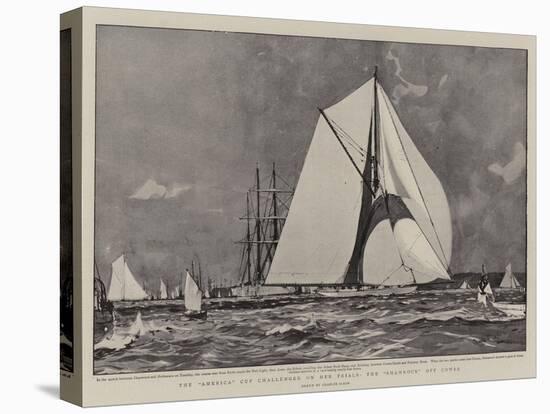 The America Cup Challenger on Her Trials, the Shamrock Off Cowes-Charles Edward Dixon-Premier Image Canvas