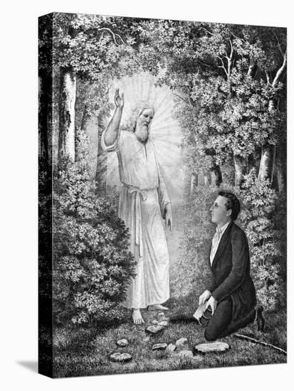 The Angel Moroni Delivering the Plates of the Book of Mormon to Joseph Smith-C. C. Christensen-Premier Image Canvas