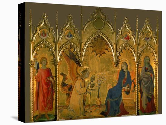 The Annunciation, Saints Asano and Margaret, Prophets Jeremiah, Ezechiel, Isaiah, and Daniel-Simone Martini-Premier Image Canvas