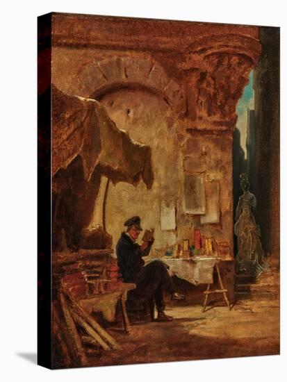 The Antiquarian Bookseller, 19Th Century (Painting)-Carl Spitzweg-Premier Image Canvas