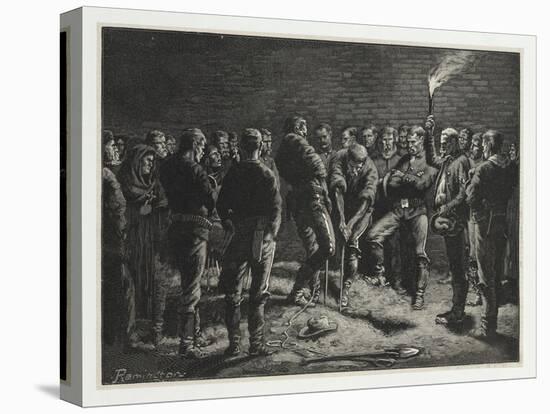 The Apache Campaign--Burial of Hatfield's Men, from Harpers Weekly, Pub. 1886 (Engraving)-Frederic Remington-Premier Image Canvas