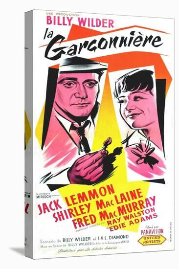 The Apartment, French Movie Poster, 1960-null-Stretched Canvas