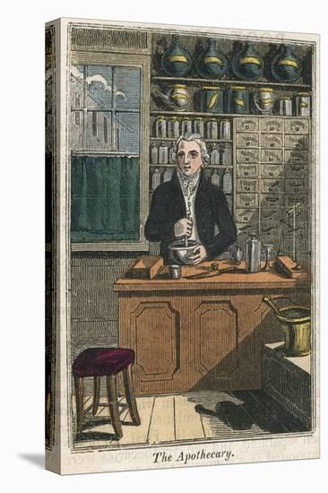 The Apothecary Using Pestle and Mortar to Prepare Drugs, 1823-null-Premier Image Canvas