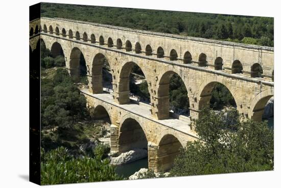 The Aqueduct, Built by the Romans in 19 BC, Carried Water to Nimes across the River Gard-LatitudeStock-Premier Image Canvas