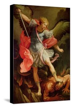 The Archangel Michael Defeating Satan-Guido Reni-Premier Image Canvas