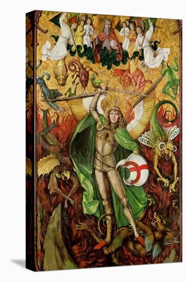 The Archangel Saint Michael in Combat with Lucifer, C.1490-1505 (Oil on Wood)-Hans the Elder Leu-Premier Image Canvas