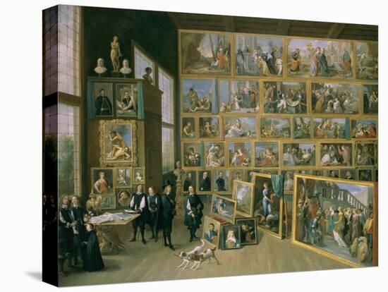 The Archduke Leopold Wilhelm (1614-62) in His Picture Gallery in Brussels, 1651-David Teniers the Younger-Premier Image Canvas