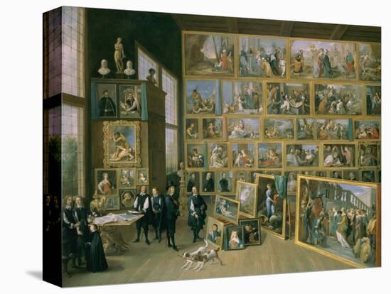 The Archduke Leopold Wilhelm (1614-62) in His Picture Gallery in Brussels, 1651-David Teniers the Younger-Premier Image Canvas