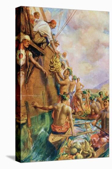 The Arrival of Captain James Cook in Tahiti in 1769-null-Premier Image Canvas
