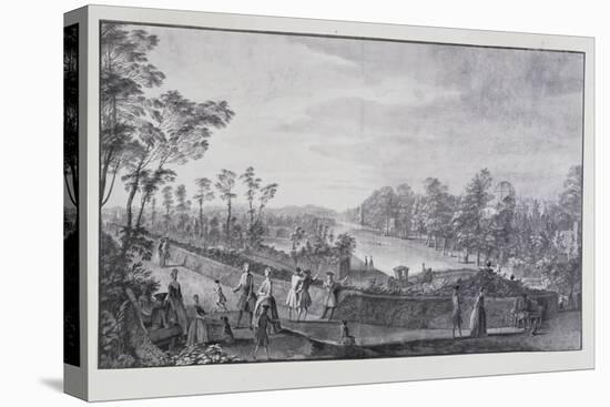 The Artificial River, Lord Burlington's Chiswick Villa (Pen and Ink with Wash on Paper)-Jacques Rigaud-Premier Image Canvas