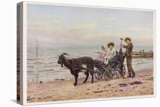 The Artist's Children in a Goat Carriage Ay Broadstairs Kent England-Helen Allingham-Premier Image Canvas
