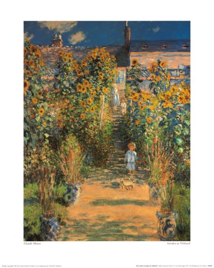 The Artist's Garden at Vetheuil-Claude Monet-Stretched Canvas