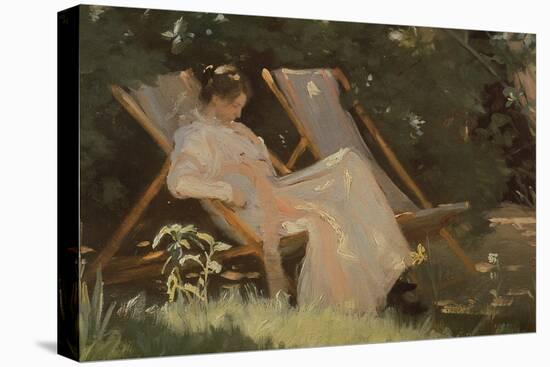 The Artist's Wife Sitting in a Garden Chair at Skagen, 1893-Peder Severin Kröyer-Premier Image Canvas