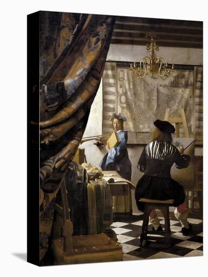 The Artists Studio or the Art of Painting-Johannes Vermeer-Stretched Canvas