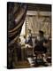 The Artists Studio or the Art of Painting-Johannes Vermeer-Stretched Canvas