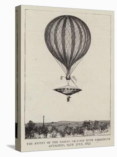 The Ascent of the Nassau Balloon with Parachute Attached, 24 July 1837-null-Premier Image Canvas