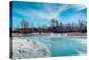 The Assiniboine Park Pavilion seen across the Duck Pond skating rink at Assiniboine Park-Barry Davis-Premier Image Canvas