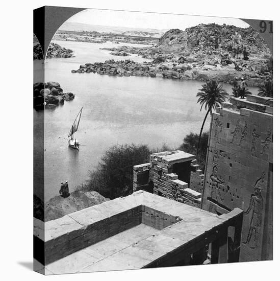 The Aswan Dam as Seen from the Philae Temple, Egypt, 1905-Underwood & Underwood-Premier Image Canvas