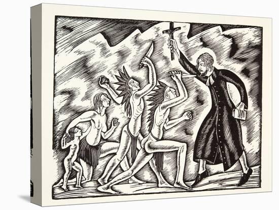 The Attack, from the Travels and Sufferings of Father Jean De Brebeuf, 1938-Eric Gill-Premier Image Canvas