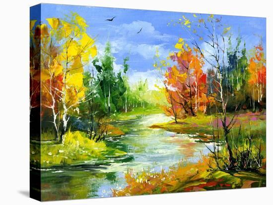 The Autumn Landscape Executed By Oil On A Canvas-balaikin2009-Stretched Canvas