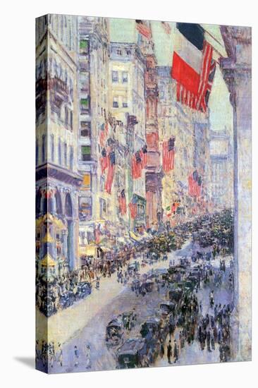 The Avenue Along 34th Street, May 1917-Childe Hassam-Stretched Canvas