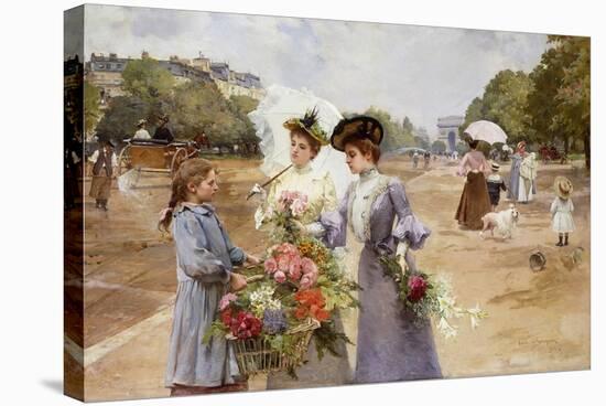 The Avenue of the Bois De Boulogne - Spring Morning, 1902-Louis de Schryver-Premier Image Canvas