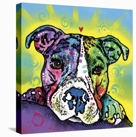The Baby Pit Bull, Dogs, Pets, Animals,Baby, Pit bulls, Yellow glow, Star burst, Rays, white snout-Russo Dean-Premier Image Canvas