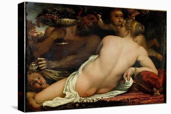 The Bacchante, Venus, Satyr and Two Cupids, Detail (Oil on Canvas, Ca. 1588)-Annibale Carracci-Premier Image Canvas