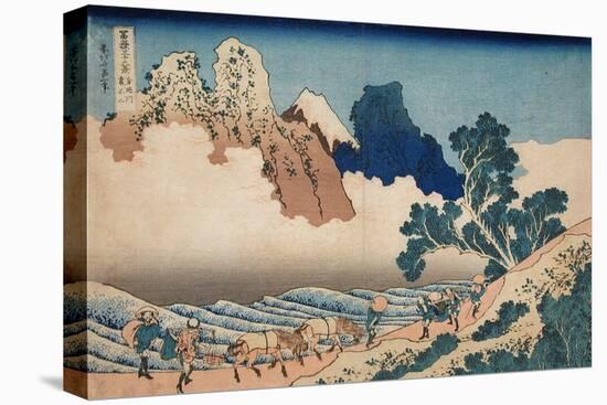 The back of the Fuji from the Minobu river, c.1830-Katsushika Hokusai-Premier Image Canvas