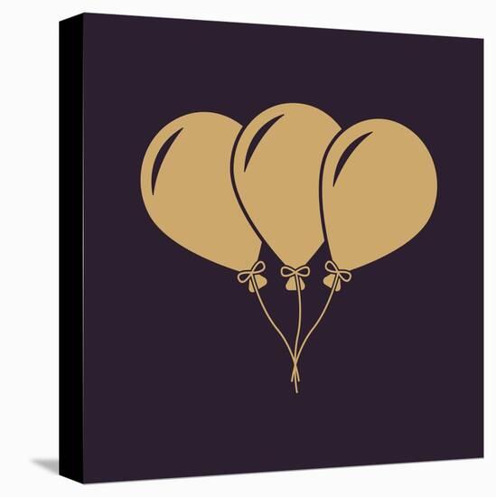 The Balloons Icon. Fun and Celebration, Birthday Symbol. Flat-Vladislav Markin-Stretched Canvas