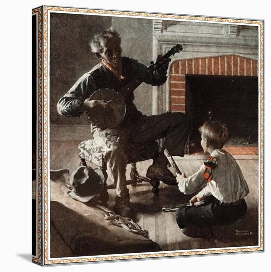 The Banjo Player-Norman Rockwell-Premier Image Canvas