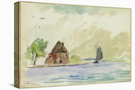 The Banks of the River Meuse in Overschi, 1897 (W/C on Paper)-Albert-Charles Lebourg-Premier Image Canvas