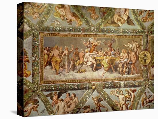 The Banquet of the Gods, Ceiling Painting of the Courtship and Marriage of Cupid and Psyche-Raphael-Premier Image Canvas