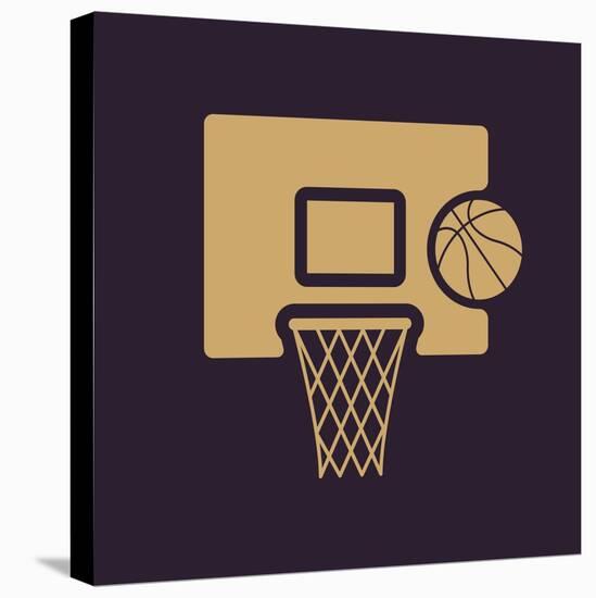 The Basketball Icon. Game Symbol. Flat-Vladislav Markin-Stretched Canvas