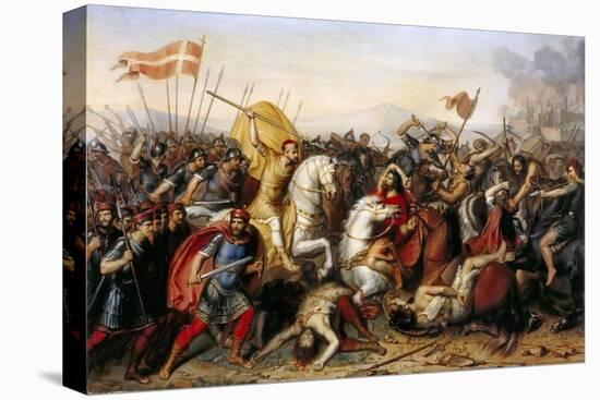 The Battle of Saucourt-En-Vimeu on 3 August 881-Jean-Joseph Dassy-Premier Image Canvas