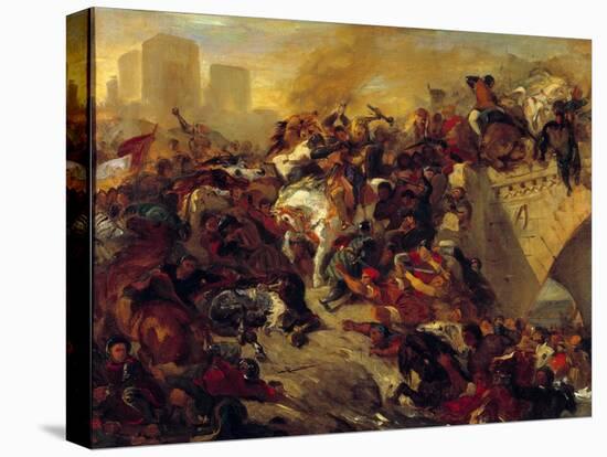 The Battle of Taillebourg Won by Saint Louis on 21 July 1242. Taillebourg, a Strategic Passage Betw-Ferdinand Victor Eugene Delacroix-Premier Image Canvas