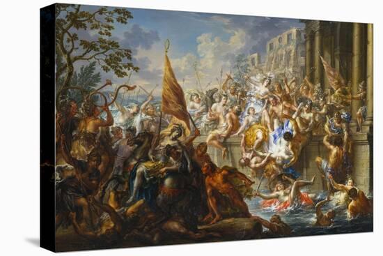 The Battle of the Amazons-Johann Georg Platzer-Premier Image Canvas